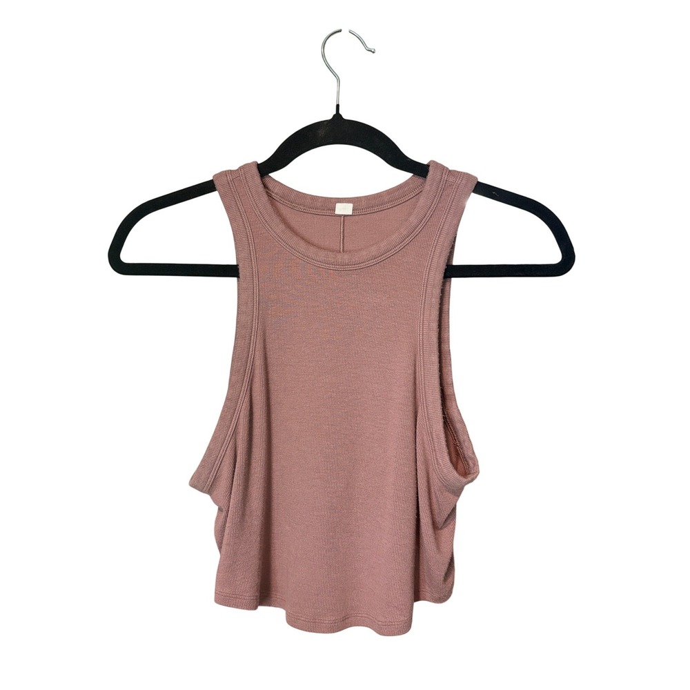 Lululemon Ribbed Racerback Crop Tank Top Mauve Pink Small